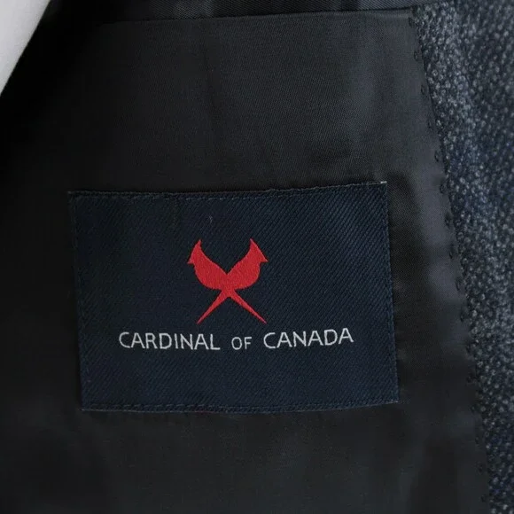 Cardinal of Canada NWT Wool Sport Coat Size 38R US In Gray & Blue Birdseye Plaid
